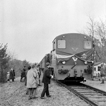 126118 Afbeelding van een extra trein, getrokken door een diesel-electrische locomotief uit de serie 2200/2300 van de ...